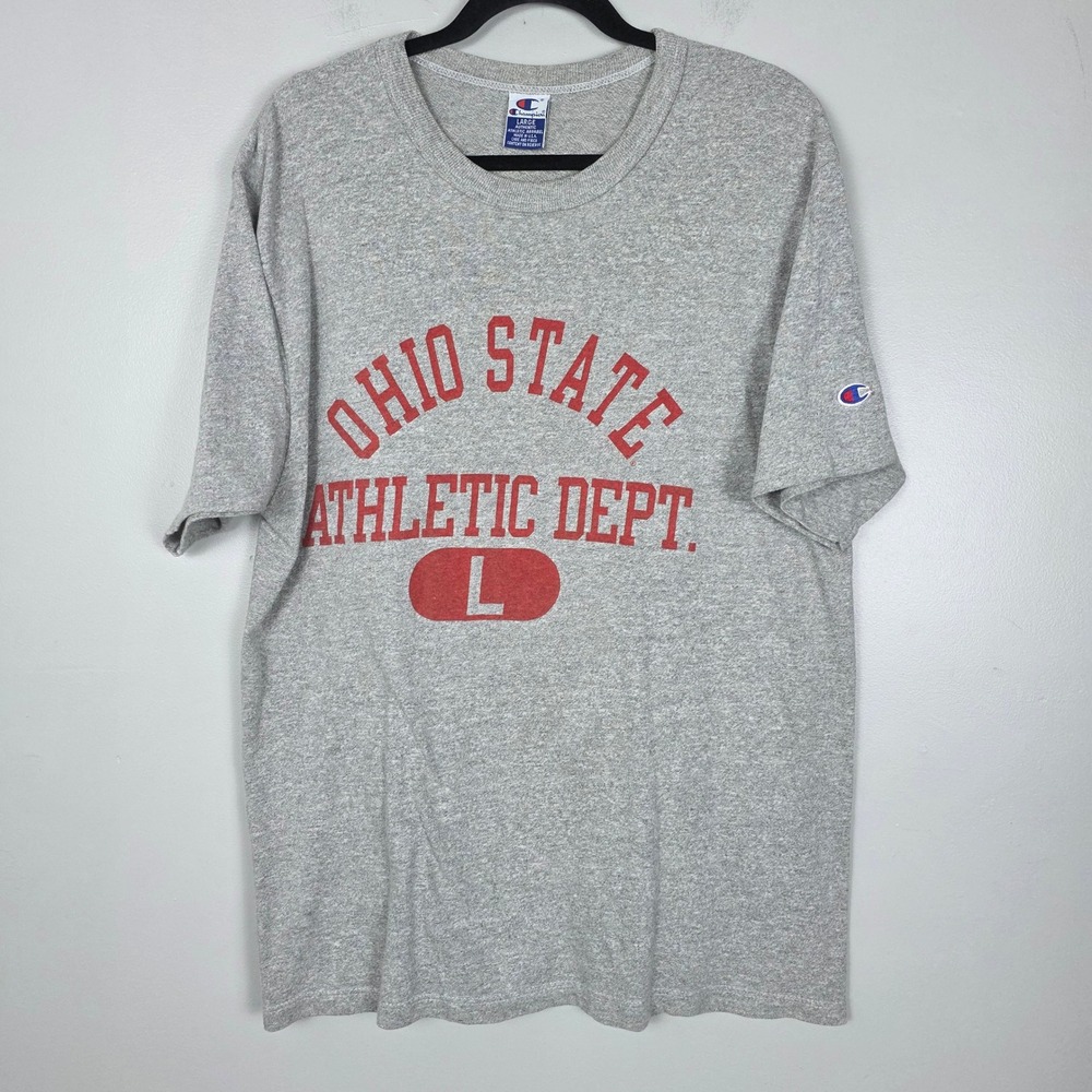 Vintage Champion Ohio State Buckeyes USA Made T Shirt Athletic Dept Gray Large